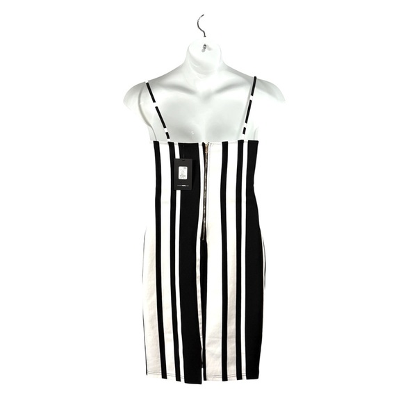 Fashion Nova, Striped Bodycon Dress, Large, Black & White - Picture 7 of 10